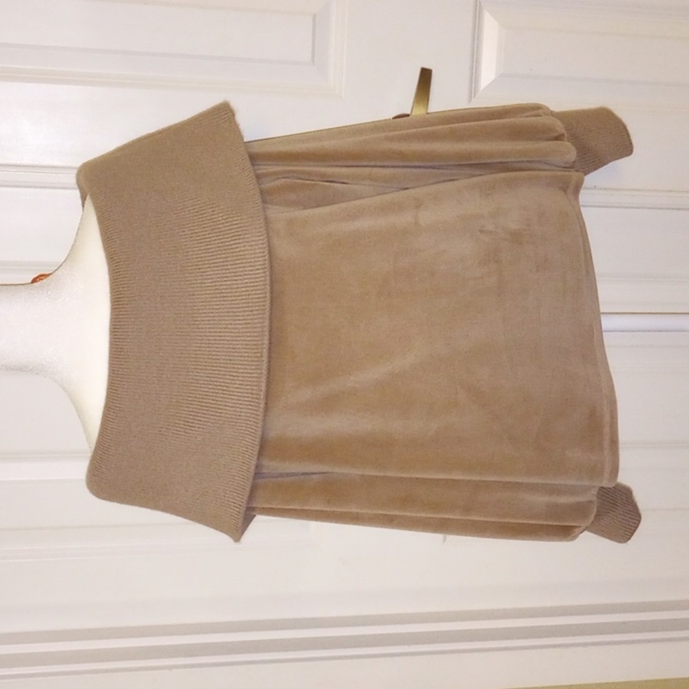 Mauve off the shoulder velour sweater / Cowl Neck Sweater/ XL